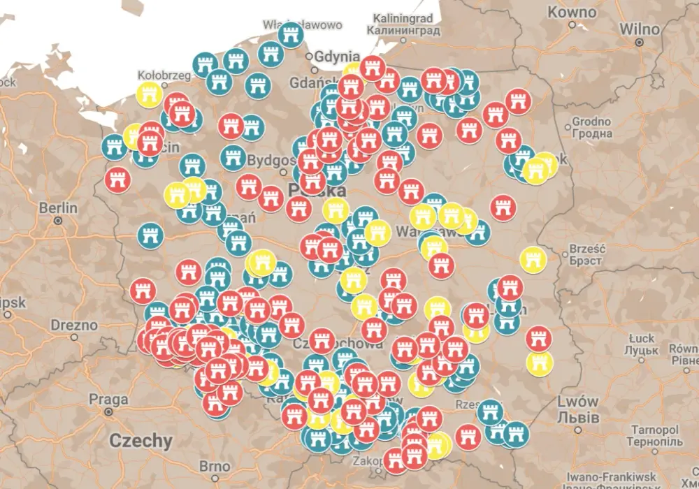 Kompletna mapa zamków i pałaców Wielkopolski - najpiękniejsze rezydencje