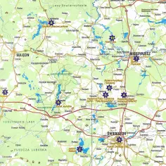 Pojezierze Lubuskie: Szczegółowa mapa regionu z atrakcjami