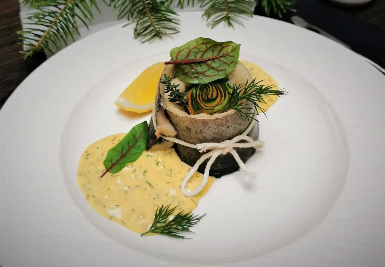 Pstrąg ojcowski danie restauracja