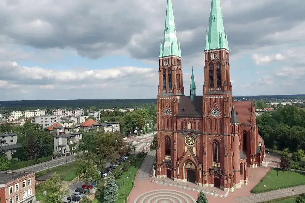 Bazylika św. Antoniego Rybnik z lotu ptaka