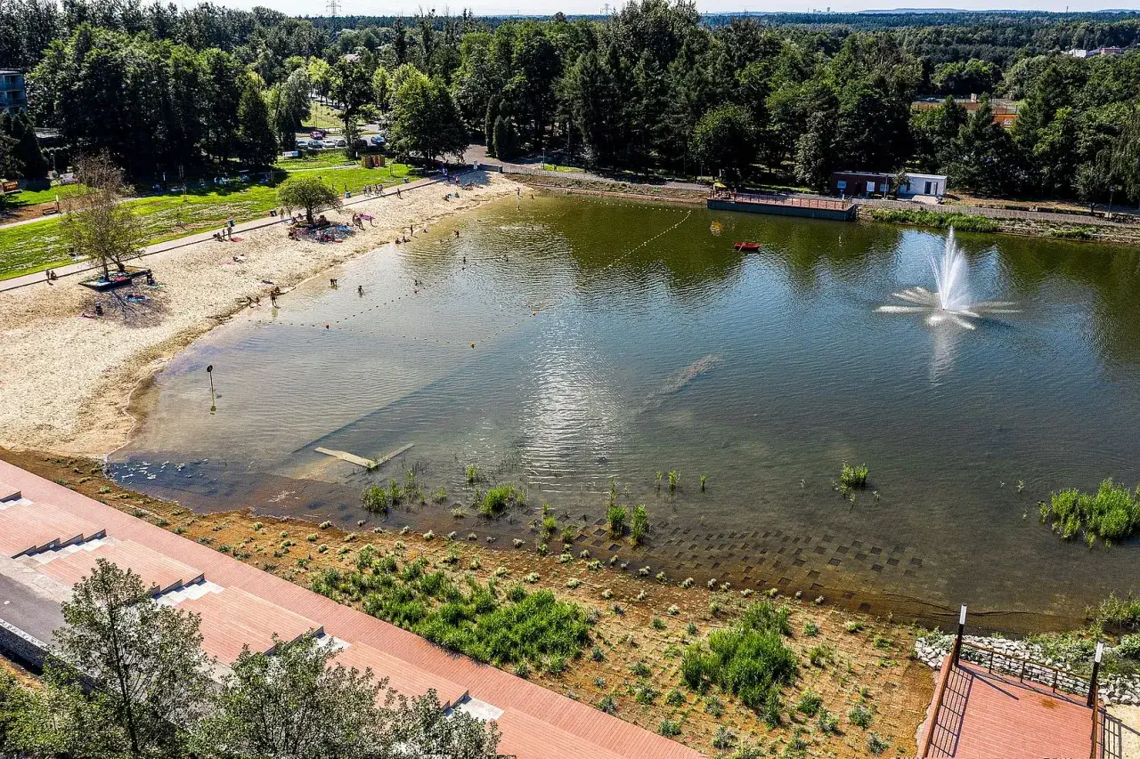 Kąpielisko w Kamieniu Rybnik widok z góry